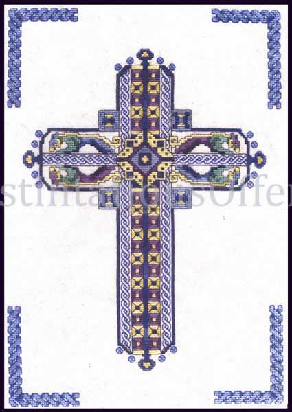 Inspirational Vickery Cross Stitch Kit Sapphire Celtic Cross